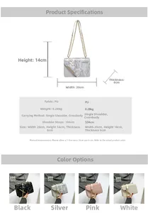 Detailed size specifications of the PU leather crossbody bag with dimensions 20x14x6cm