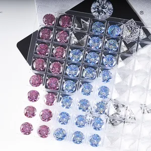 Rond Briljant Geslepen Kleurrijke Moissanite Losse Edelsteen Met GRA Certificaat Vergalvaniseerd Synthetisch Siliciumcarbide Sieraden DIY