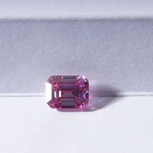 Roze Emerald Slijpvorm Moissaniet Losse Steen Voor DIY Sieraden Maken Elegante Gefacetteerde Synthetische Moissaniet Edelsteen Met GRA-Certificaat