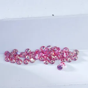 Sprankelende roze ronde briljant geslepen moissaniet losse stenen voor sieraden