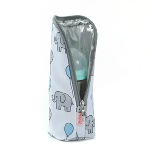Bolsa térmica para biberón con diseño de elefante y forro interior aislante