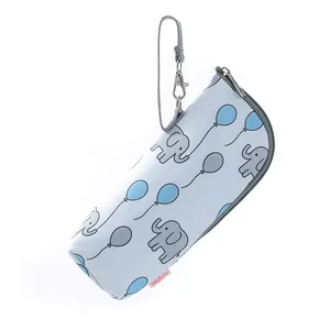Bolsa térmica portátil para biberón con dibujo de elefante y forro de aluminio aislante