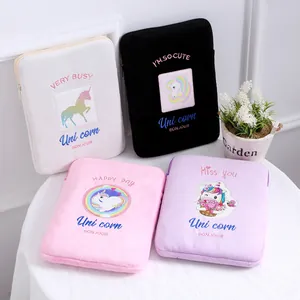 Linda Funda para Tableta de Peluche de Unicornio para iPad 11 Pulgadas Funda Interna Suave con Cremallera para Niñas Accesorio de Laptop