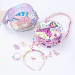 Borsa a tracolla sirena con paillettes e accessori per capelli unicorno