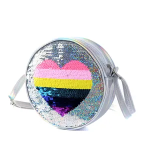 Sac bandoulière pailleté arc-en-ciel pour filles avec bandoulière holographique