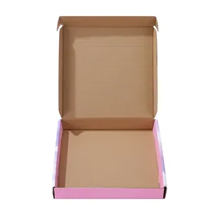 Boîte cadeau licorne dégradé rose violet en carton ondulé avec rabat pliable