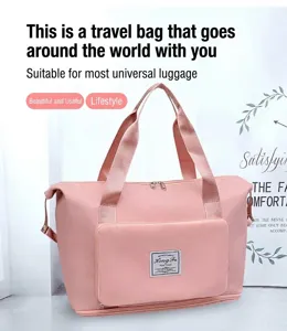 Bolsillo trasero de la maleta rosa con funda para sujetar al asa del equipaje de mano