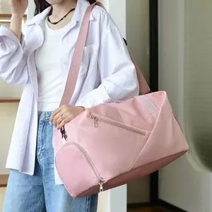 Large Capacity Travel Bag With Independent Shoe Compartment Dry Wet Separation Waterproof Nylon Sports Gym Duffel Bag
