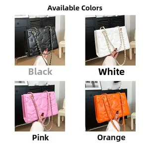 Sac bandoulière chic à motif d'étoiles, disponible en noir, blanc, rose et orange