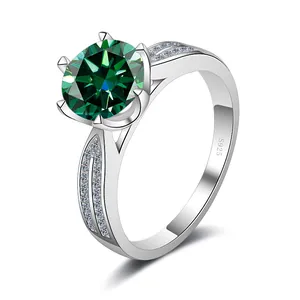 Luxury 925 Sterling Silver Moissanite Engagement Ring With GRA Certificate For Women Round Cut Sparkling Gemstone Wedding Ring Jewelry Gift
