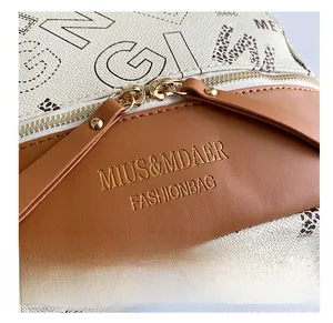 Detailed close-up of premium PU leather stitching and golden zipper on fashion backpack