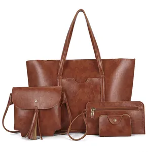 Women Tote Handbag Shoulder Bag Wallet Card Holder Large Capacity PU Leather Commuter Fashion Vintage Bags