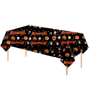 Halloween ghost pumpkin tablecloth for party decoration with bat and skull patterns