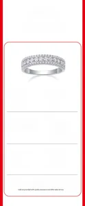 Spécifications de la bague en argent 925 avec 58 moissanites et placage d'or épais