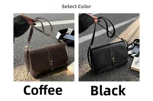 Detailed comparison of coffee and black retro minimalist crossbody small square bags