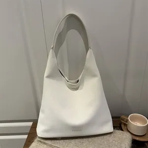 Grand sac cabas vintage mat crème avec inscription fashion pour le travail quotidien