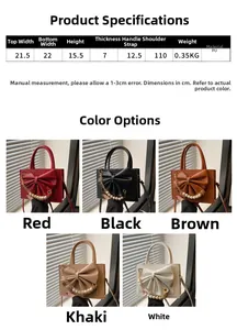 Tableau des tailles détaillé et dimensions du sac à main à perles en matériau PU