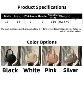Guía de tallas con medidas 19x14x9cm para el bolso bandolera minimalista de cuero sintético