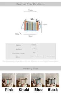 Detailed view of handmade woven straw bag dimensions and lightweight material texture