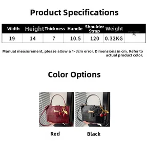 Dimensions détaillées du sac bandoulière effet croco avec boucle en forme de H