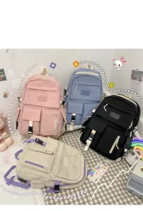 Four versatile color options for a minimalist large capacity campus canvas backpack