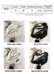 Size chart showing 33x14x11cm dimensions for the corduroy crossbody waist bag