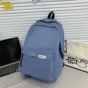 Zaino in nylon blu nebbia dal design minimalista con grande capacità e logo XPENGDA