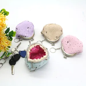 Damen Vintage Blumenmuster Klippverschluss Münzbörse Handgefertigte Stoff Geldbörse Mit Metall Schlüsselanhänger Rundes Etui