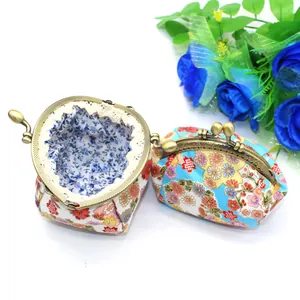 Handmade Japanese style floral kiss lock coin purses with vintage metal clasp and cotton lining
