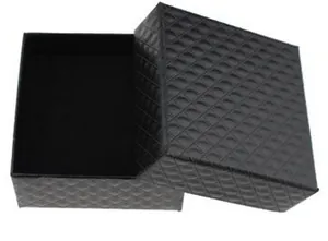Elegant black diamond texture jewelry gift box with rectangular lid for necklaces and rings