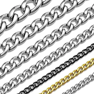 Hip-Hop Edelstahl Panzerketten Halskette Für Herren Damen Gold Silber Schwarz Beschichtet Streetwear Schmuck Geschenk