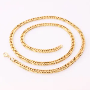 Detailed close-up of a gold Cuban link necklace featuring a secure lobster claw clasp