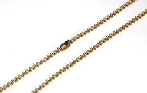 Detailansicht einer goldenen 304 Edelstahl Kugelkette mit festem Verschlusselement