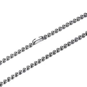 Polierte 304 Edelstahl Kugelkette mit sicherem Zylinderverschluss für DIY Schmuck