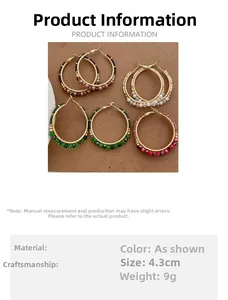 Detailed view of handmade beaded hoop earrings with size specifications and colorful beads