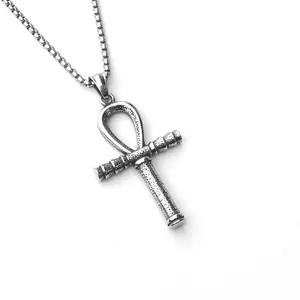 Collier Pendentif Rétro En Acier Inoxydable Alliage Croix Hache Viking Hip Hop Street Style Bijoux Pour Hommes Femmes Fête