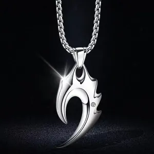 Vintage Edelstahl Venezianerkette Legierung Anhänger Halskette Herren Hip Hop Punk Wolf Kreuz Löwe Stern Kompass Schmuck