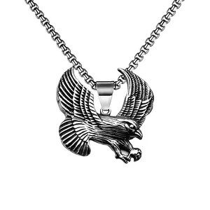 Vintage Roestvrijstalen Ketting Legering Dier Hanger Ketting Voor Mannen Punk Hip Hop Adelaar Leeuw Tijger Schedel Sieraden Cadeau
