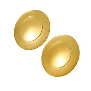 Minimalistische goldene geometrische Ohrringe mit polierter Metall-Spiegeloberfläche