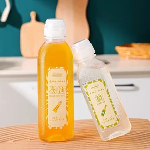 Leak-proof squeeze condiment bottles for oil and vinegar with non-slip texture