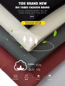 Detail of 95% cotton fabric texture showing layers of breathable and soft knit material