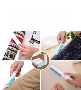 Foldable lint roller cleaning pet hair and debris on various fabrics and textiles