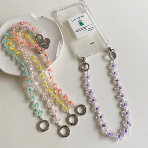 Catenina per Telefono in Stile Coreano Ins con Fiori in Acrilico Ciondolo per Telefono Fatto a Mano Decorativo Donna