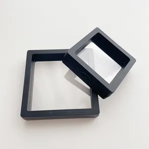 3D Floating Frame Display Case PE Film Anti Oxidation Jewelry Storage Box For Necklace Bracelet Ring Square Case Organizer