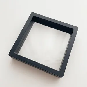 Black square PE film floating display case for jewelry and coins with 3D suspension effect
