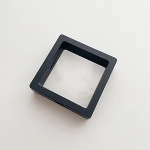 Macro detail of square black PE film suspension box for anti-oxidation jewelry storage