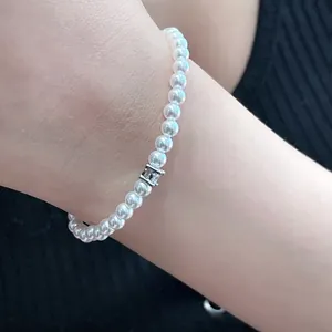 Bracelet de perles de style français avec pendentif zircon, bijou élégant pour femme