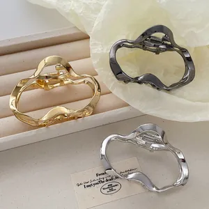 Pince à Cheveux en Métal à Ondes Géométriques Irrégulières Élégante Barrette en Alliage Minimaliste Accessoires de Coiffure pour Femmes