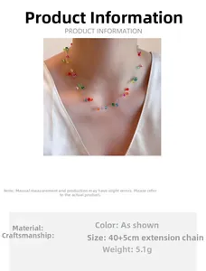 Detalle del collar de cuentas multicolores multicapa con talla 40+5cm y peso 5,1g