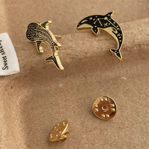 Cartoon Whale Shark Orca Enamel Brooch Set Starry Sky Constellation Animal Lapel Pins Alloy Gold Plated Jewelry For Backpack Bag Women Men Gift
